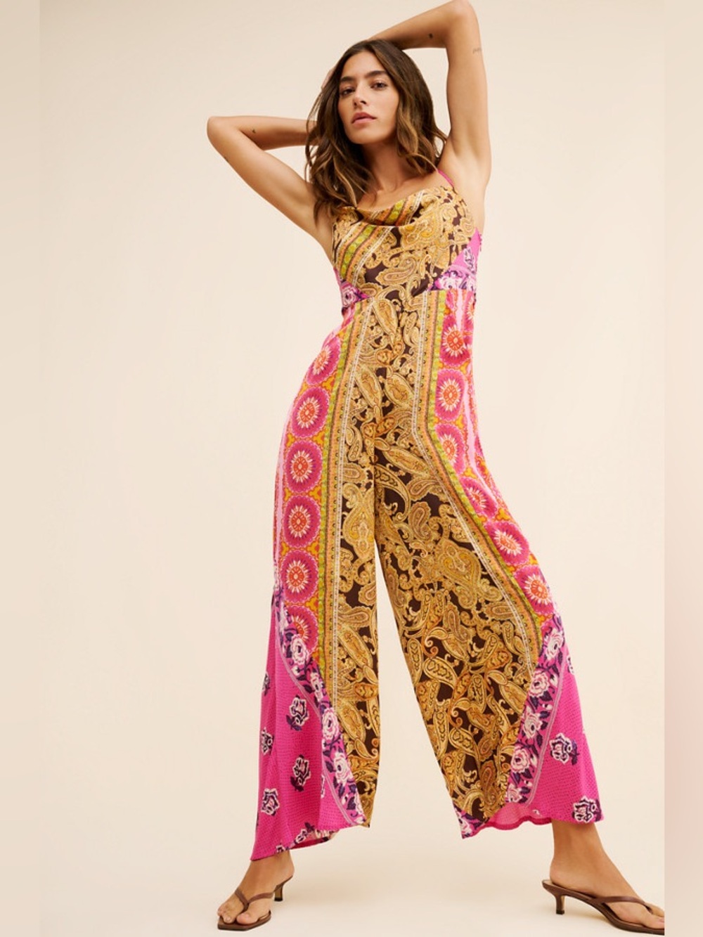 Free People‎ Miranda Printed Paisley Jumpsuit Size XS